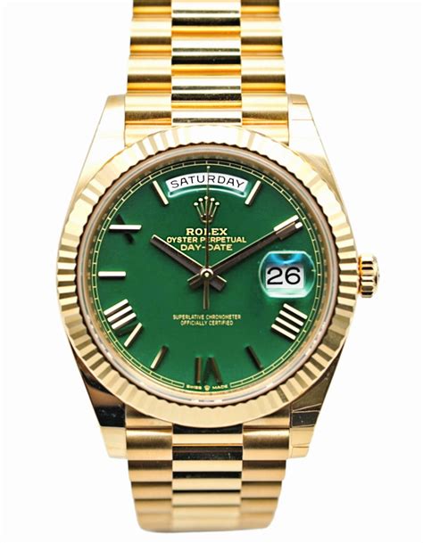 rolex green and gold|Rolex day date 40 price.